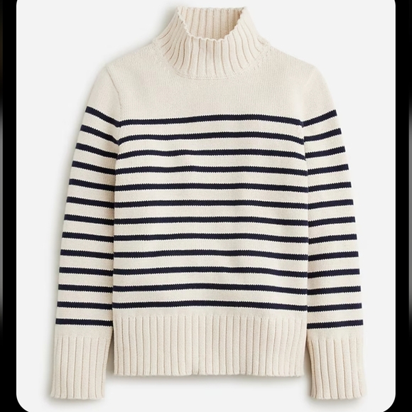Crewcuts Other - CREWCUTS Girls Navy & White Striped Nautical Mock Neck Cotton Sweater